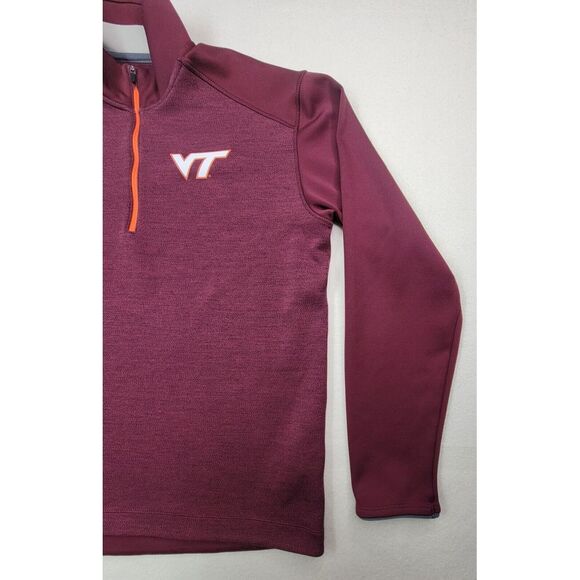 Nike Virginia Tech Hokies Maroon DRY-FIT Long Sleeve Half-Zip Mens M Pullover - Picture 2 of 11